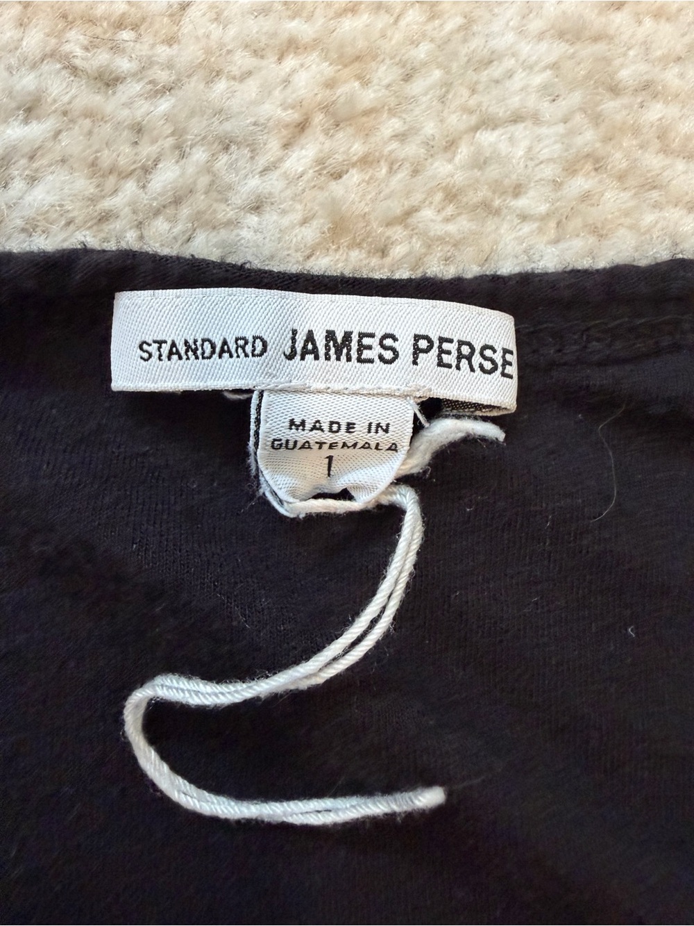 James Perse Black Long-Sleeve Slub Crewneck Tee - Picture 2 of 4